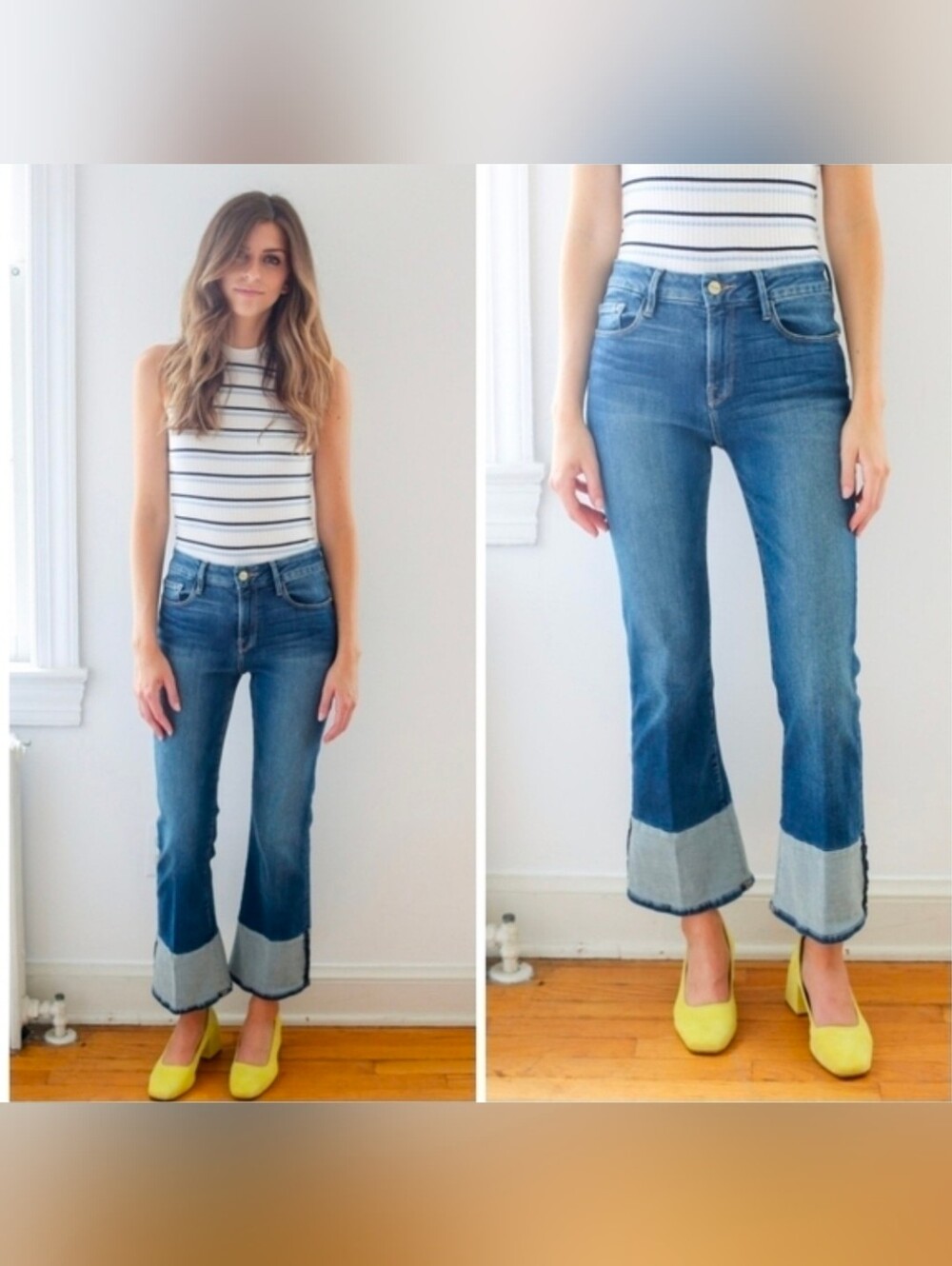 FRAME Denim Le Crop Mini Boot Reverse Overlock Cuff